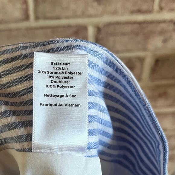 NWT: TALBOTS Blue White Linen Blend Wide Leg Crop Pants‎ 12 (K348) - Picture 11 of 11